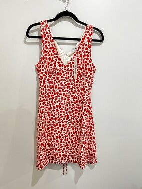 NWT The Workshop Red & White Floral Print Sleeveless Mini Dress